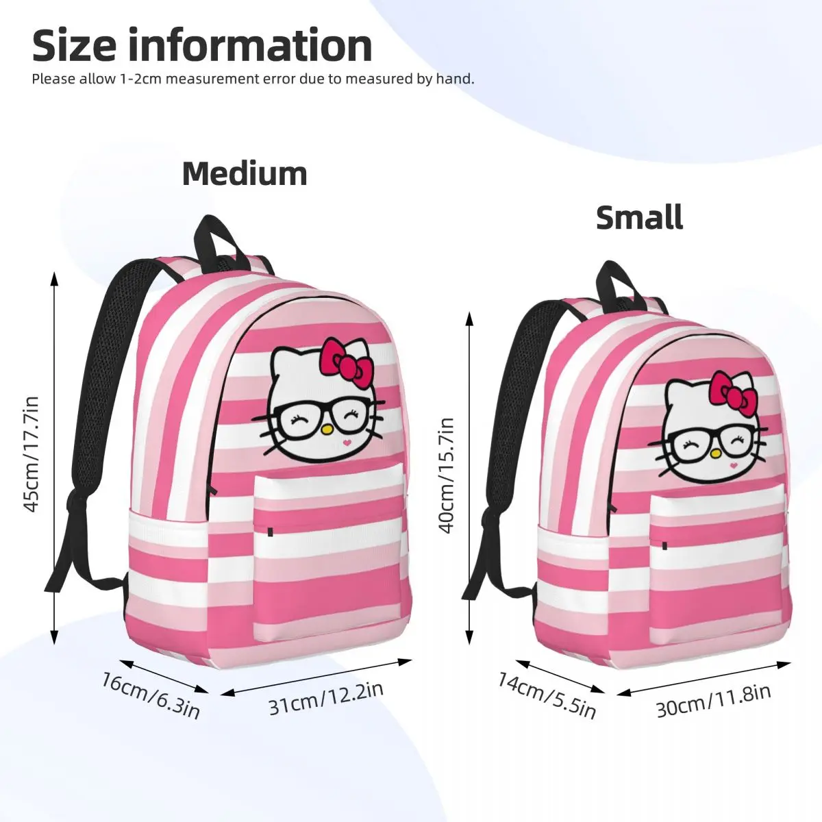 Hello Kitty Happily Backpack for Preschool Kindergarten School Student Bookbag Boy Girl Kids Canvas Daypack Hiking