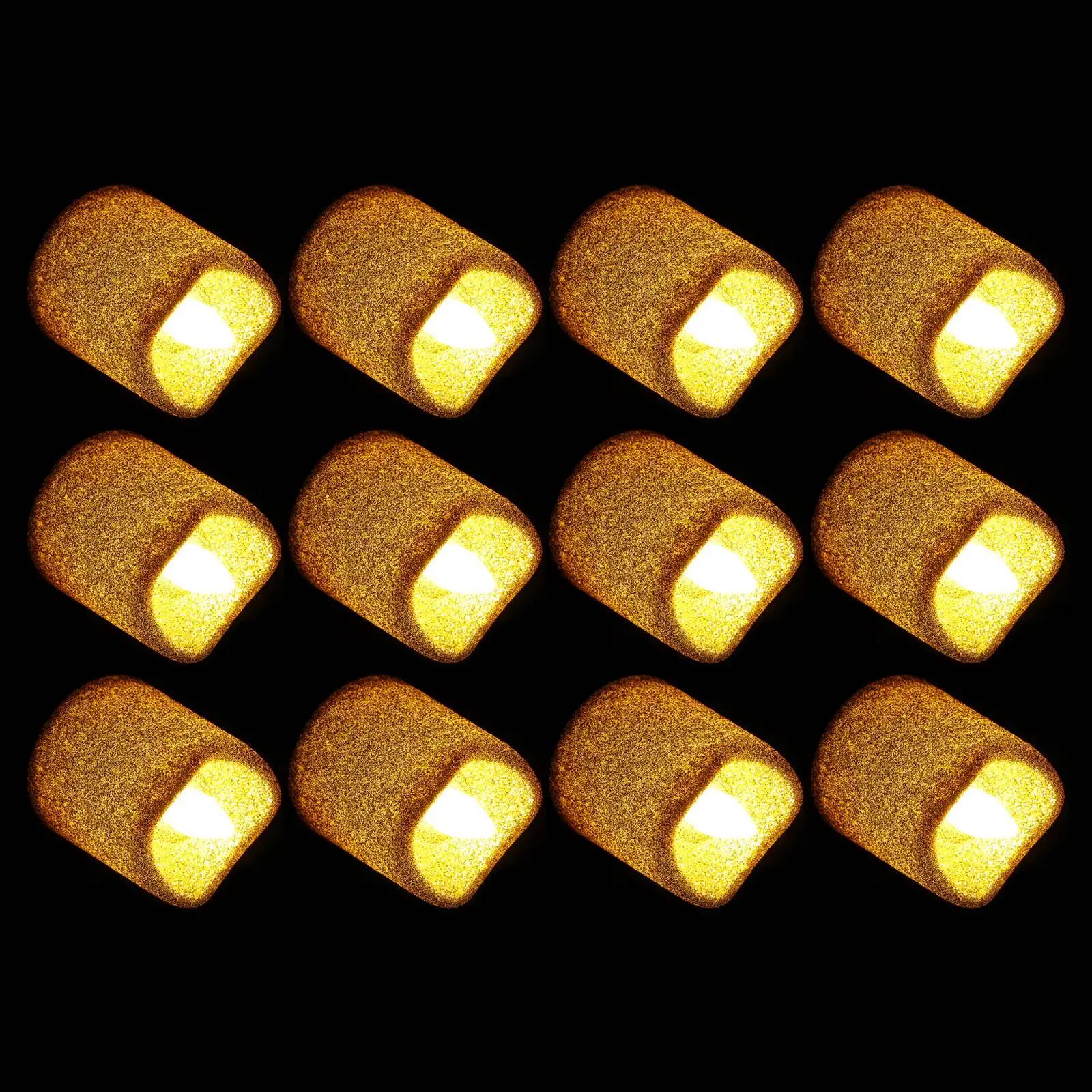 

24 Pcs Wave Powder Lamp Mini Candles Small Flameless Led Votive Celebration Lights Electric Decor Plastic LED Wax