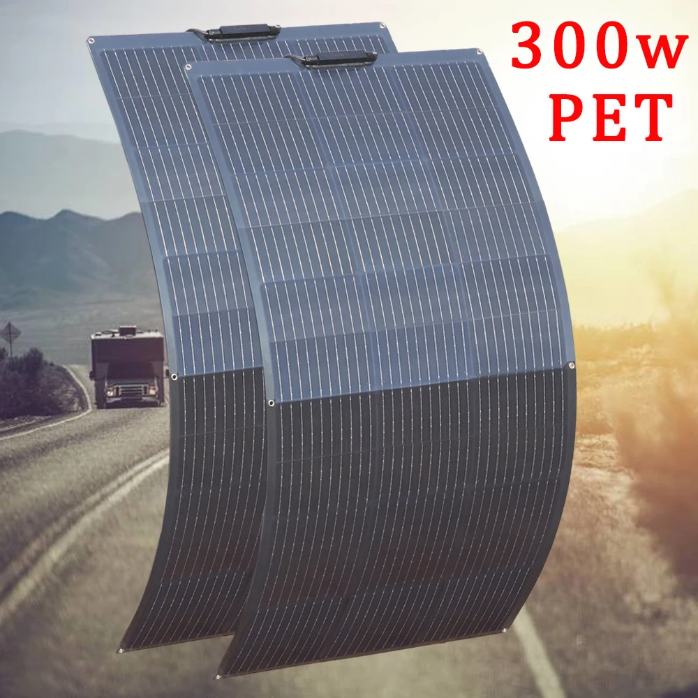 ETFE PET لوحة طاقة شمسية 300 واط 150 واط 240 واط 120 واط 100 واط 50 واط لوحة ضوئية مرنة 12 فولت 24 فولت شحن البطارية تخييم RV سقف المنزل أحادي #4