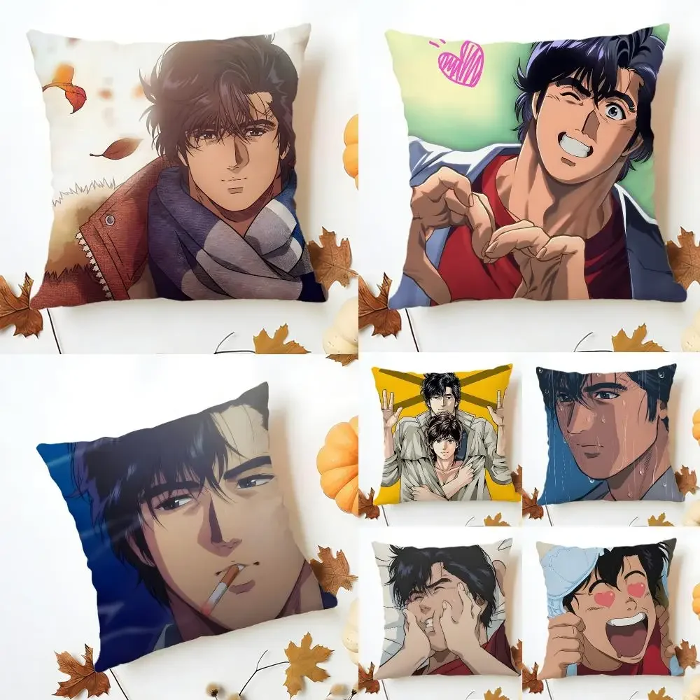 Action Retro Classic City Hunter Shinjuku Private Eyes Cushion Cover Sofa Home Decor Living Room Accessory Holiday House