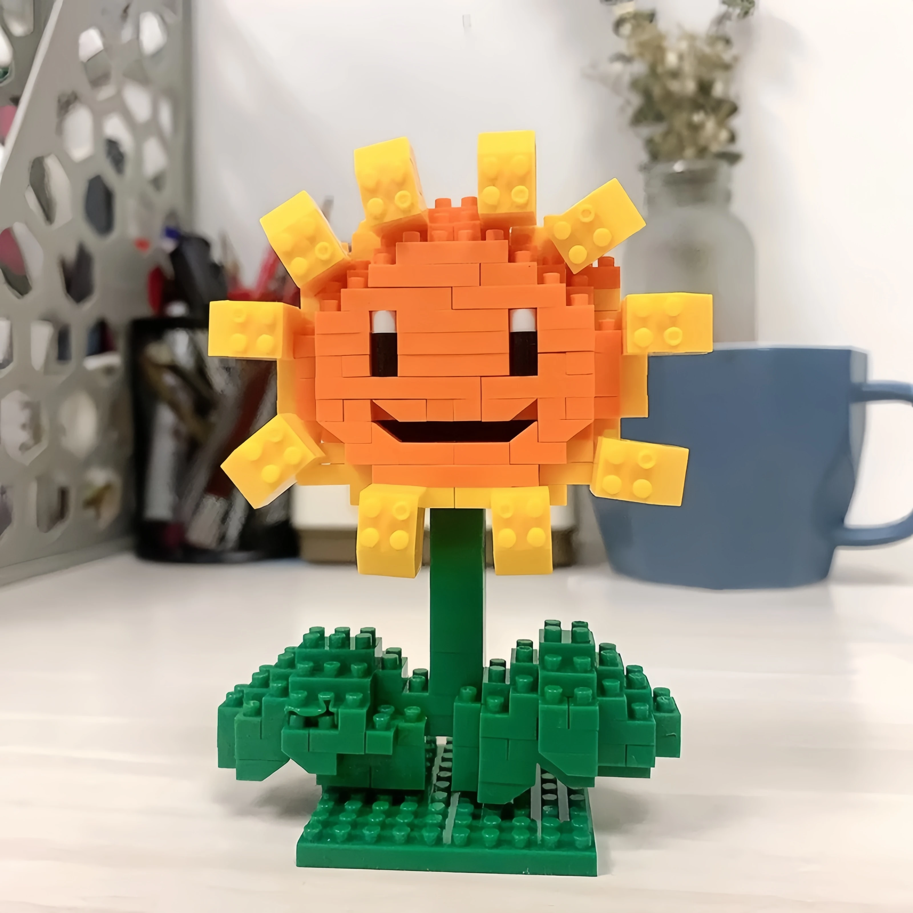 Plants VS Zombies Blocks Small Cartoon Mini Building Block Peashooter SunFlower Chomper Assemble Action Model Doll Toy for Kids