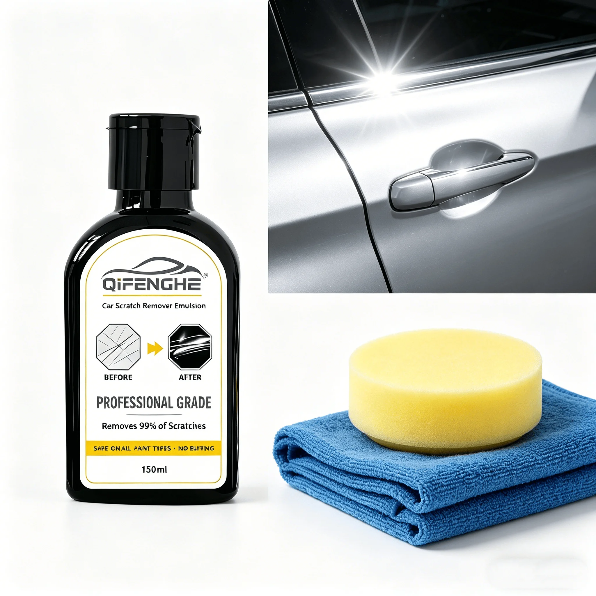 Car Paint Scratch Healer 150ml – Quick Fix for Light Scratches & Faded Areas Smooth Texture Boosts Paint Protection & Brilliance