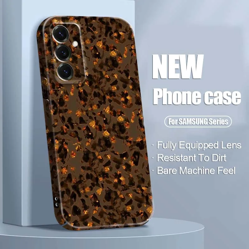 

Hot Brown Spots Pattern Phone Case For Samsung A73 A57 A56 A55 A53 A51 A37 A36 A35 A26 A21s A16 A15 A07 5G Feilin Shell