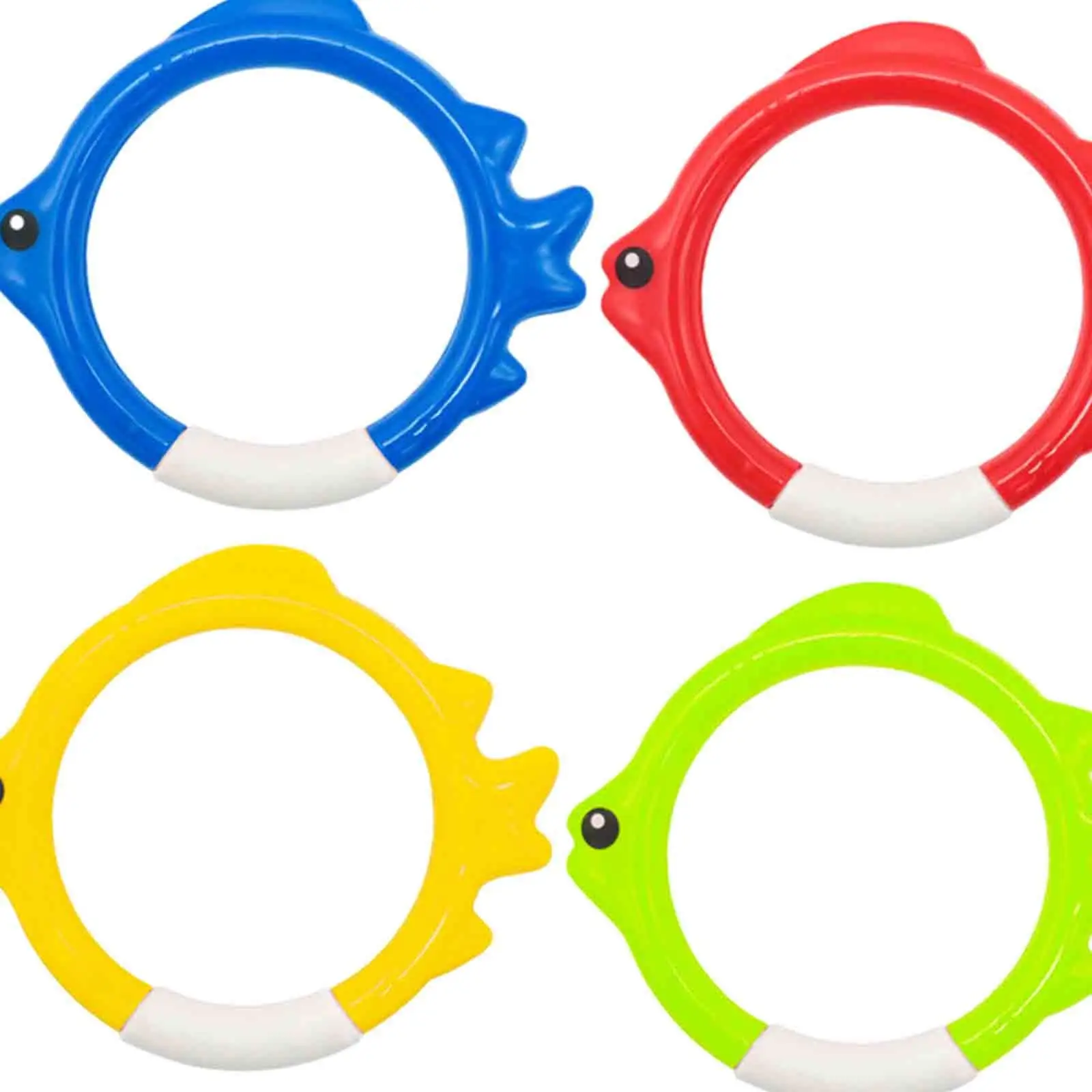 4x Diving Fish Ring Toys, Swimming Pool Toys Colorful Training Equipment