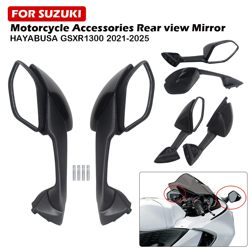 

Motorcycle Side Rear View Mirrors For Suzuki Hayabusa GSXR1300 2021 2022 2023 2024 2025