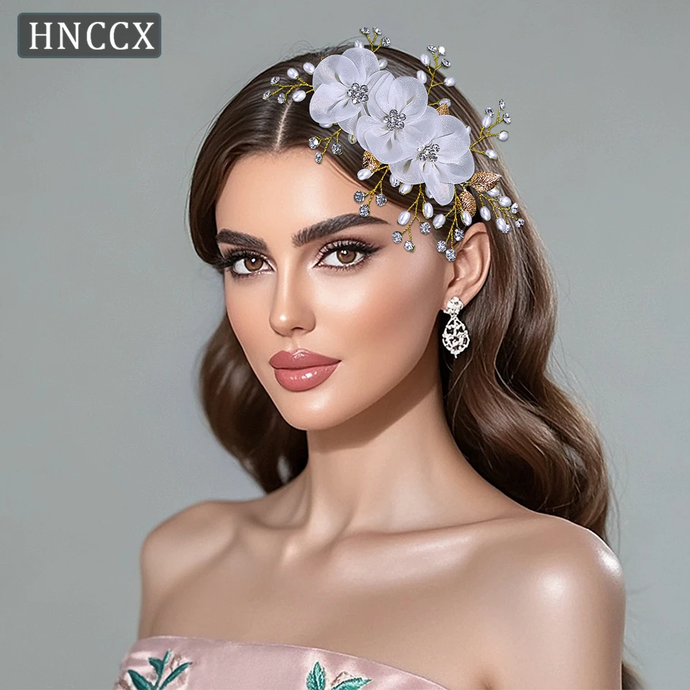 

HNCCX Rhinestone Pearl Elegant Hair Comb Handmade Wedding Hair Accessories Bride Headdress Bridesmaid Fashion Headwear CP855