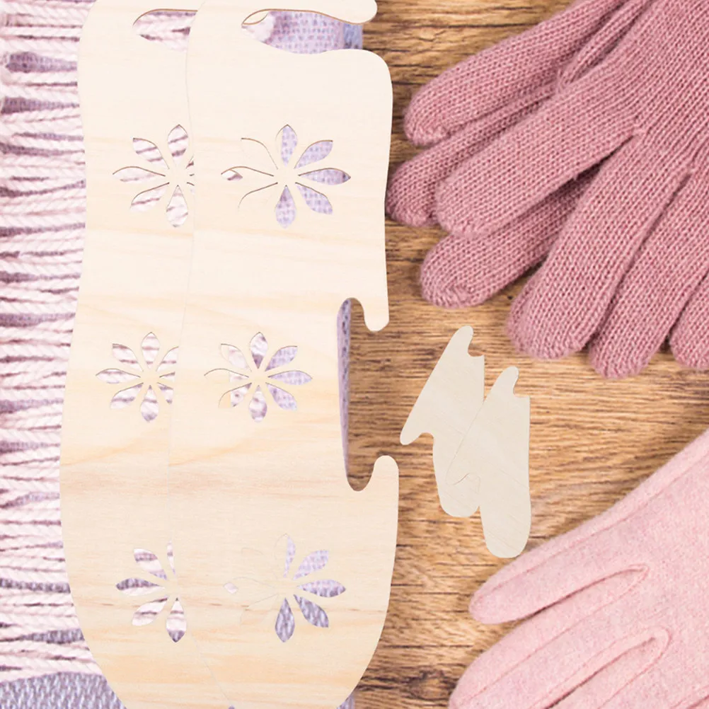 2Pcs Gloves Display Wooden Blockers Knitting Molds Crochet Gloves Forms Hand Knit Stocking Display Organizers DIY Handcraft