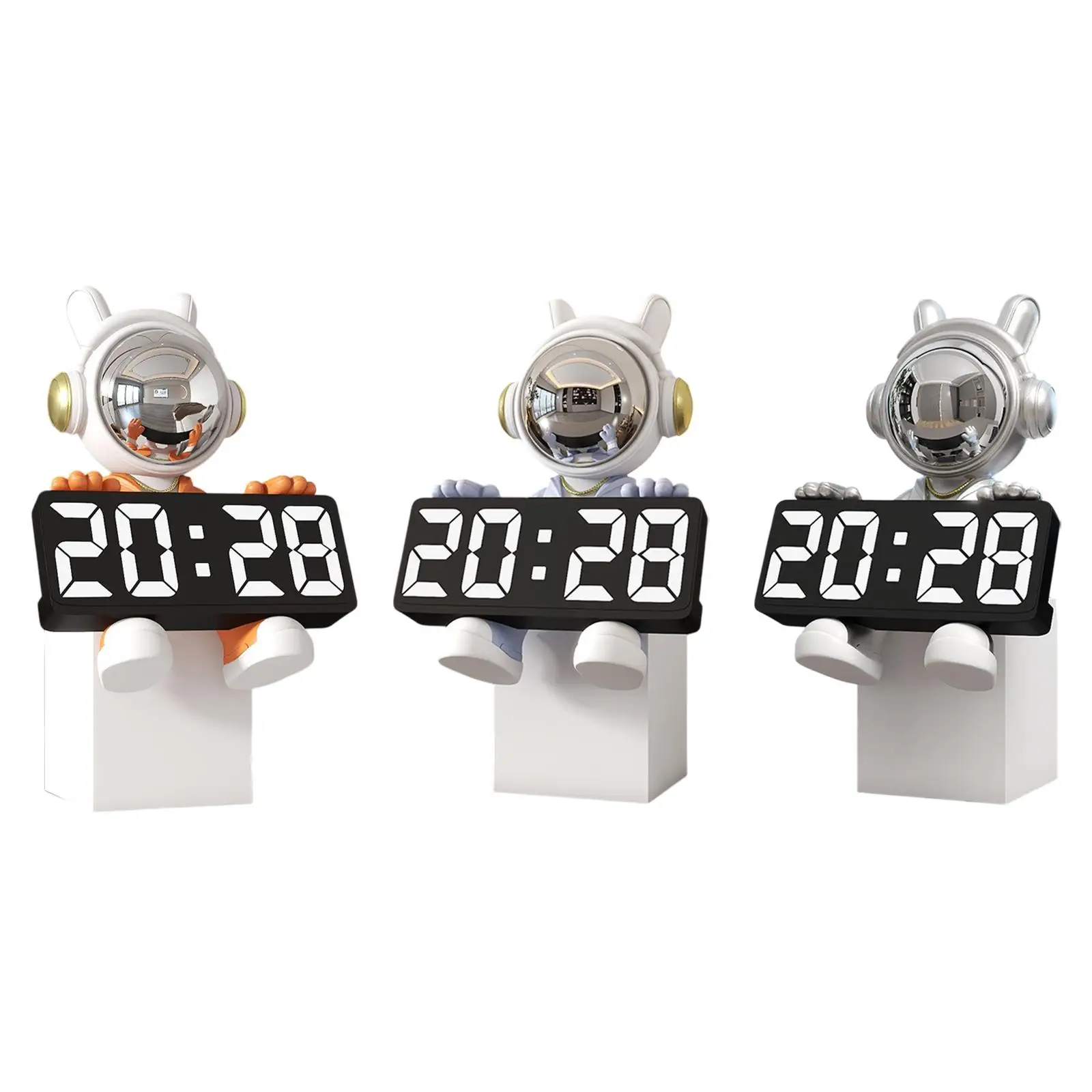 デジタルスマート目覚まし時計樹脂製置物フィギュア寝室テーブル電子時計寝室用フィギュアデスクドレッサーダイニングテーブル用