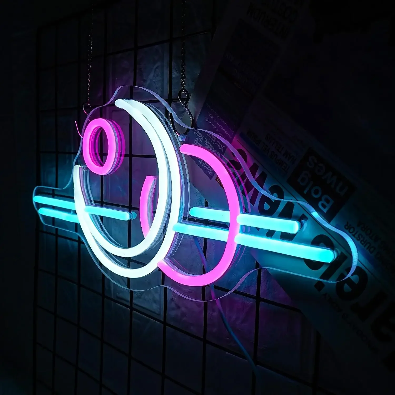 Sun and Moon Neon Sign LED USB power Dimmable Neon Sign for Space Station Decor Man Cave Game Room Bedroom Wall Decor