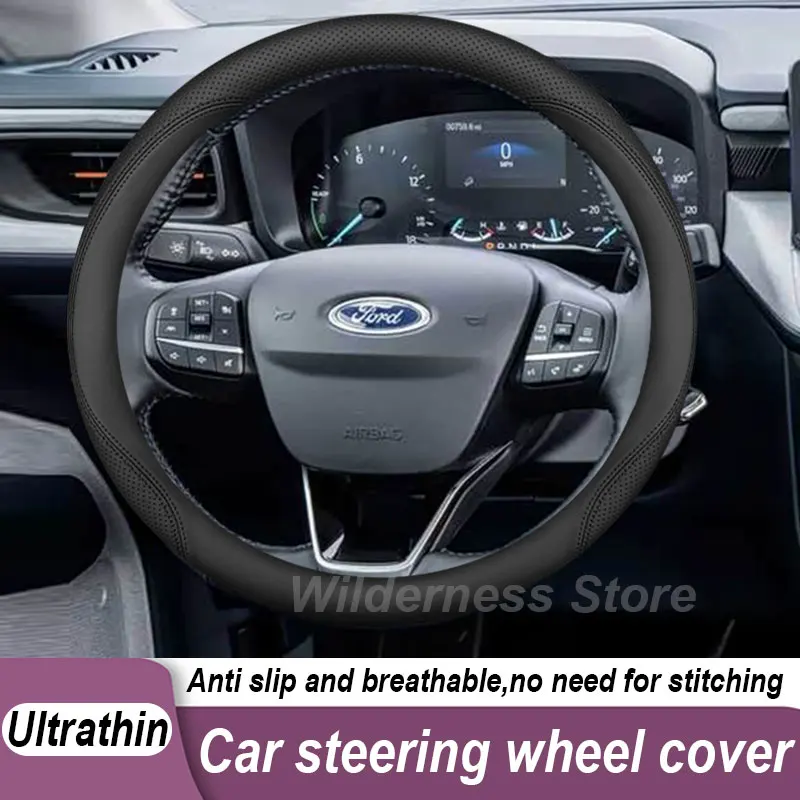 Hot Sales Car Steering Wheel Cover For Ford Maverick 2022 2023 2024-2026 Leather Steering Wheel Cover Ford Maverick Accessories