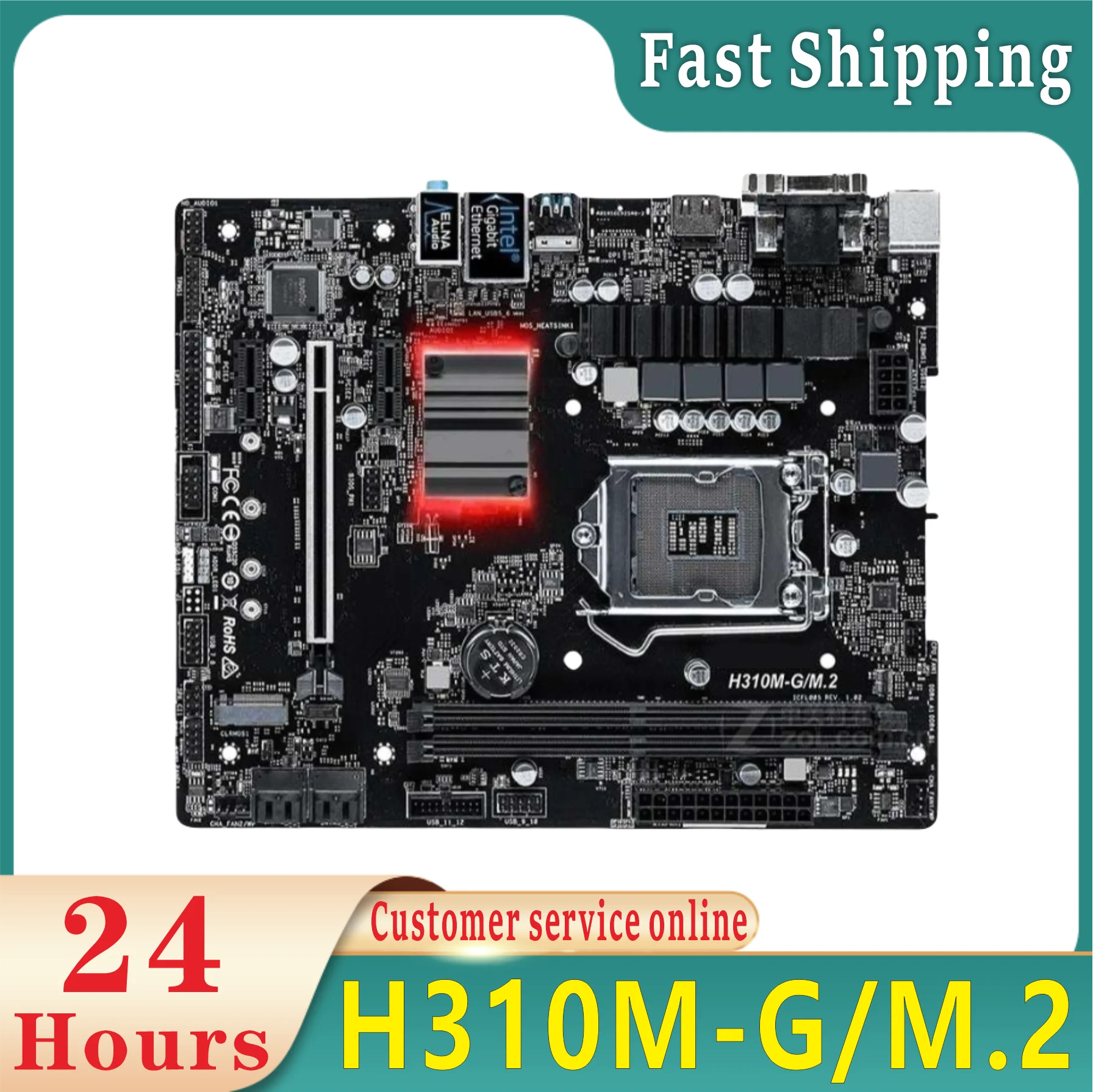 H310M-G/M.2 motherboard 1151 Intel H310 DDR4 2666 32GB NVMe SSD suitable for i7-9700F i5-9400F i3-8300 i7-8700 i9-9900K