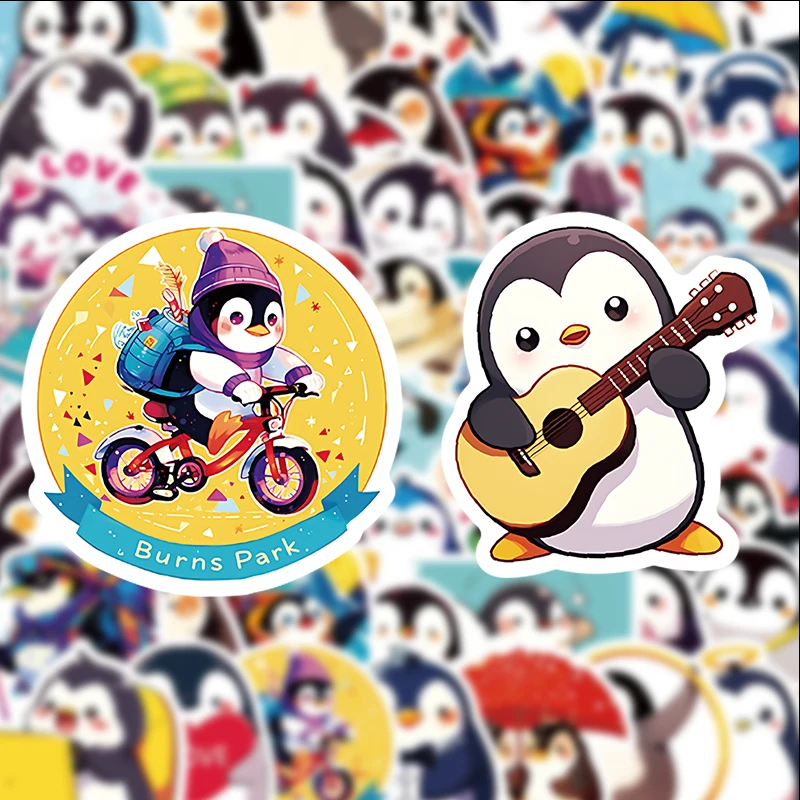 50 Pieces of Funny Penguin Graffiti Stickers, Suitable for Diaries, Laptops, Car Bumpers, Skateboards, Water Bottles, Computers, Phone Decorations, Etc