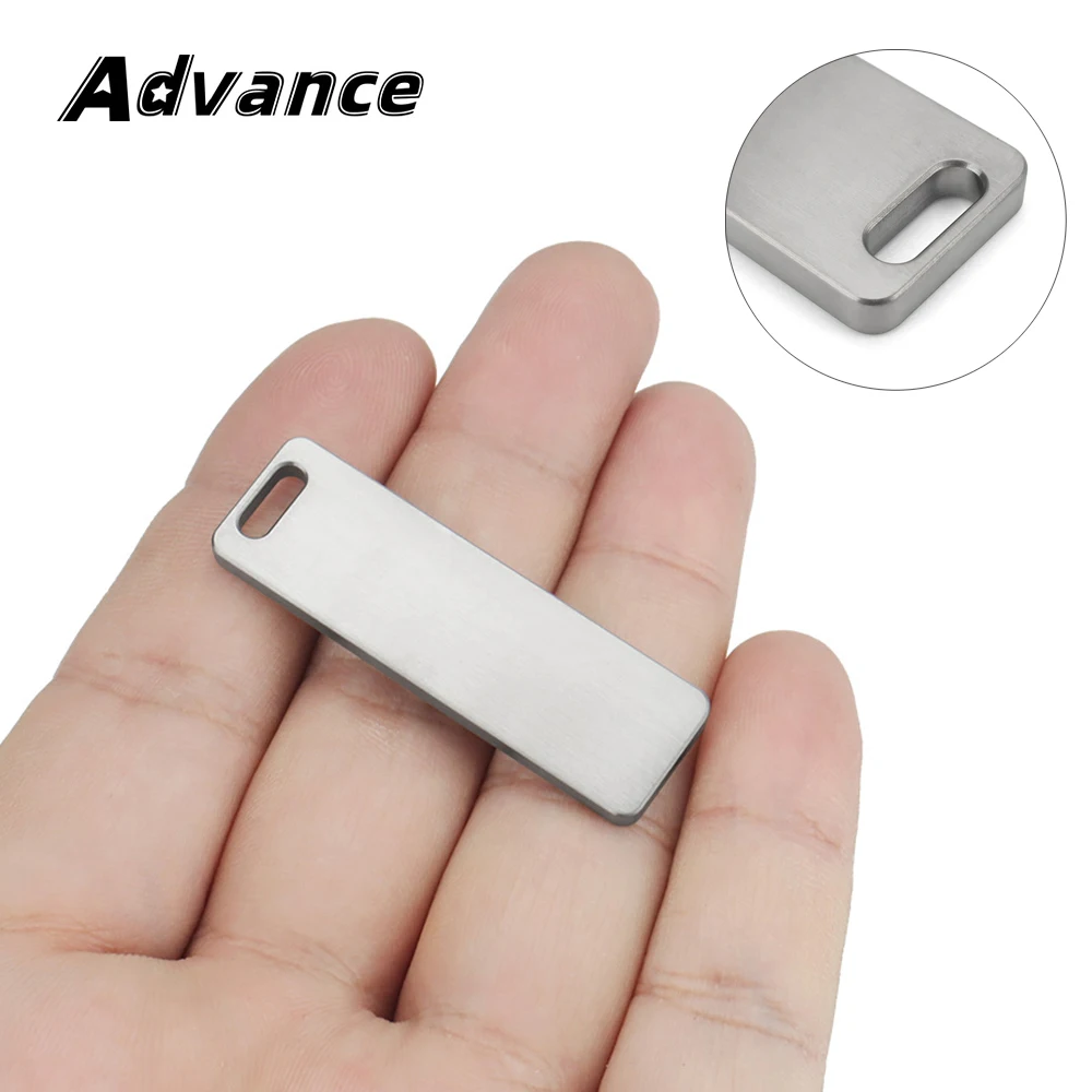 1pc Titanium Alloy Blank Plate Keychain Pendant Titanium Keyring Outdoor Tool Accessories