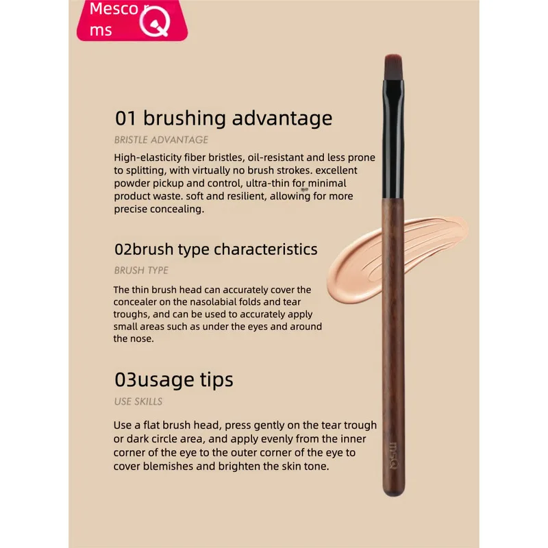 Msq/Meisika round Club Series Scythe Shadow Brush Large Small Size for Nose Wing Blending Contouring Makeup Bridge