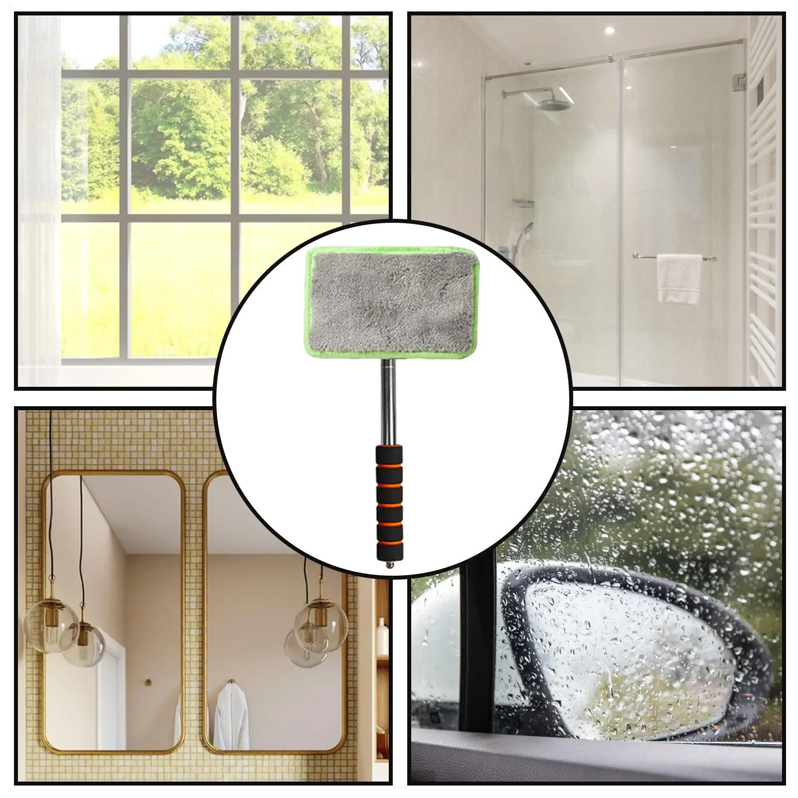 Car Front Windshield Defogging Brush Telescopic Long handle Car indow Cleaning Extendable Handle Interior Exterior Car Wash Tool