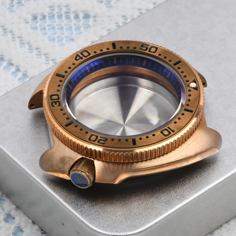 HEIMDALLR CUSN8 Bronze Turtle 6105 Watch Modify Parts Vinatge 44mm Diver Watch Case Sapphire Glass Suitable For NH35/36 Movement