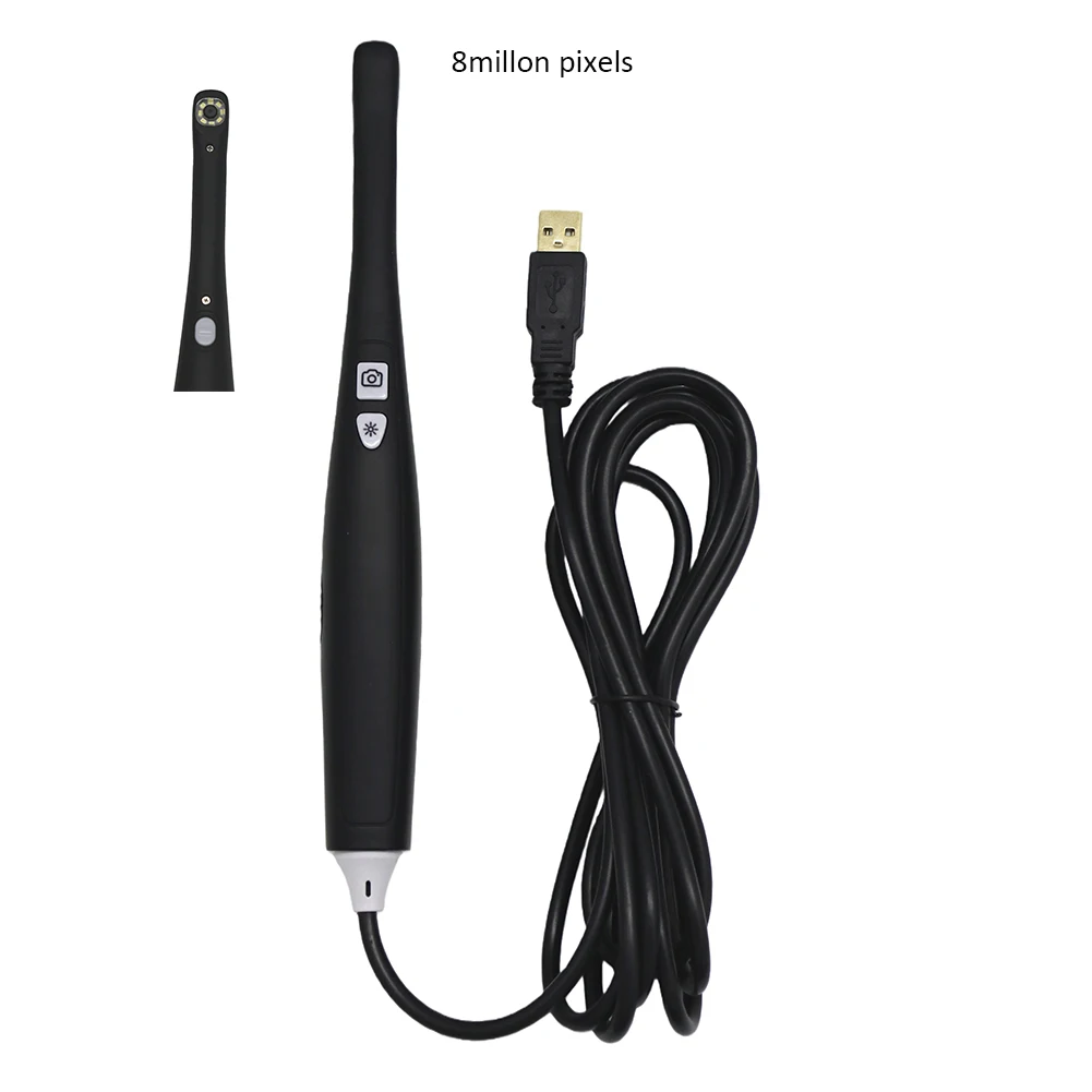 Портативная оральная камера, сканирование стоматологического экзамена, ручной внутриротовой сканер, USB-соединение, эндоскоп для домашних животных и стоматологов, цвет черный