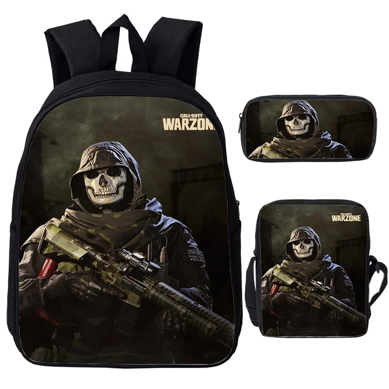 Call Of Duty Modern Warfare Backpack Student Large School Bag Girls Boys Casual Rucksack 3D Print Call Of Duty Knapsack 3pcs Set