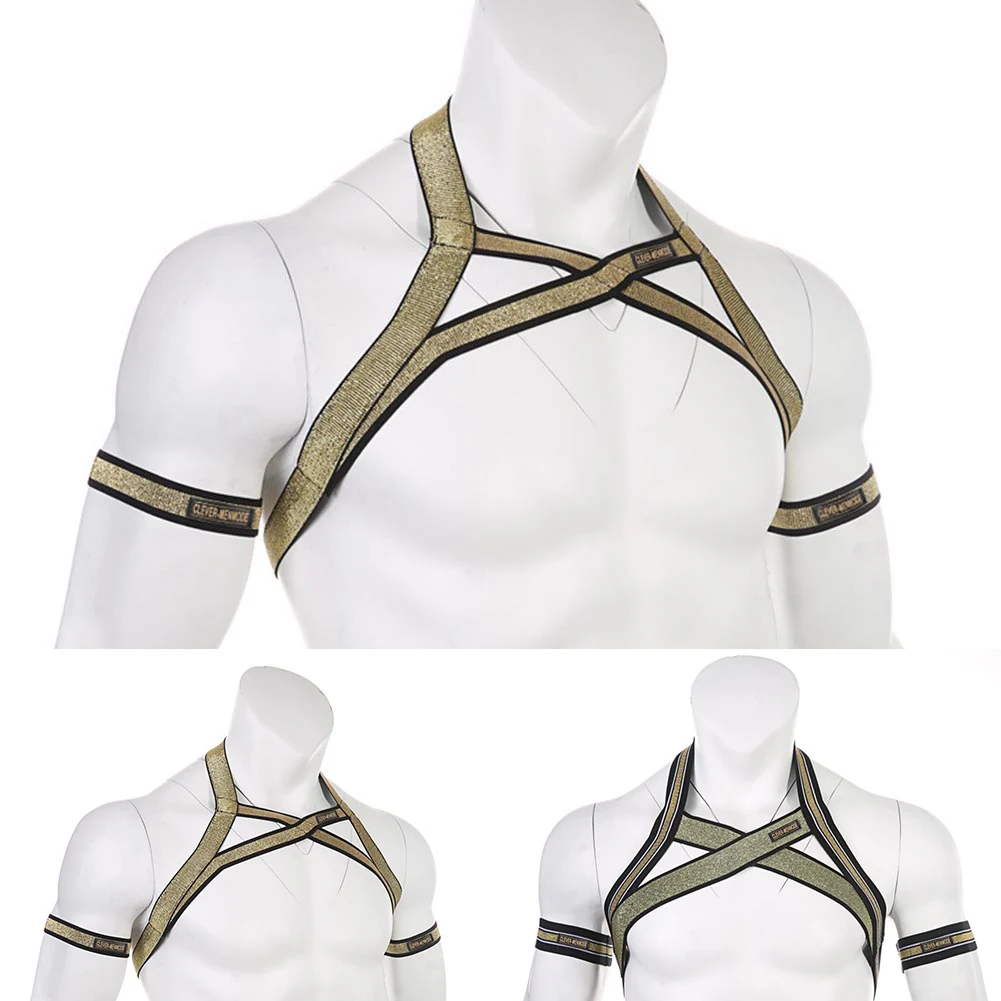 Men Bondage Body Chest Hollow Out Halter Neck Harness Costume Elastic Straps Temptation Lingerie Gay Men Underwear Accessories