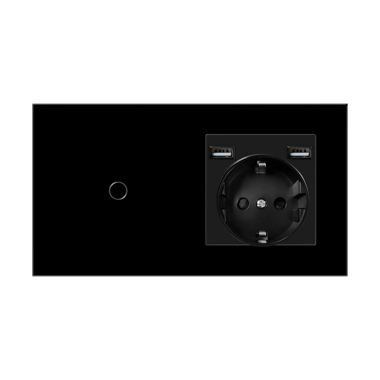 Cross-border European standard 157 touch switch socket tempered glass panel round box installation wall plug switch wholesale