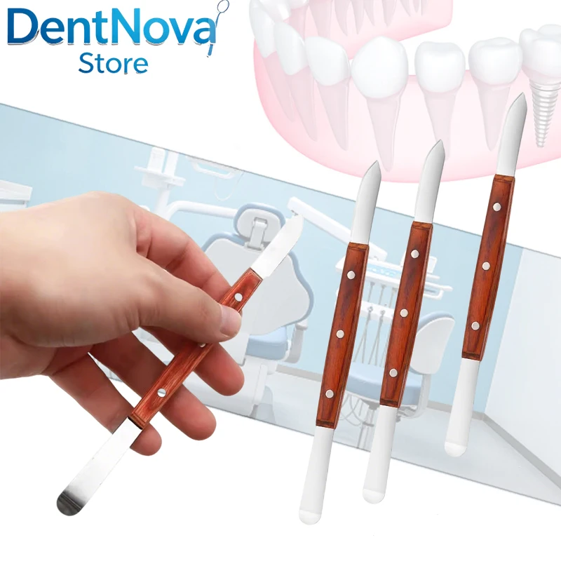 

3pcs Dental Impression Material Spatula Anti-Rust Lab Knife for Prosthetic Work