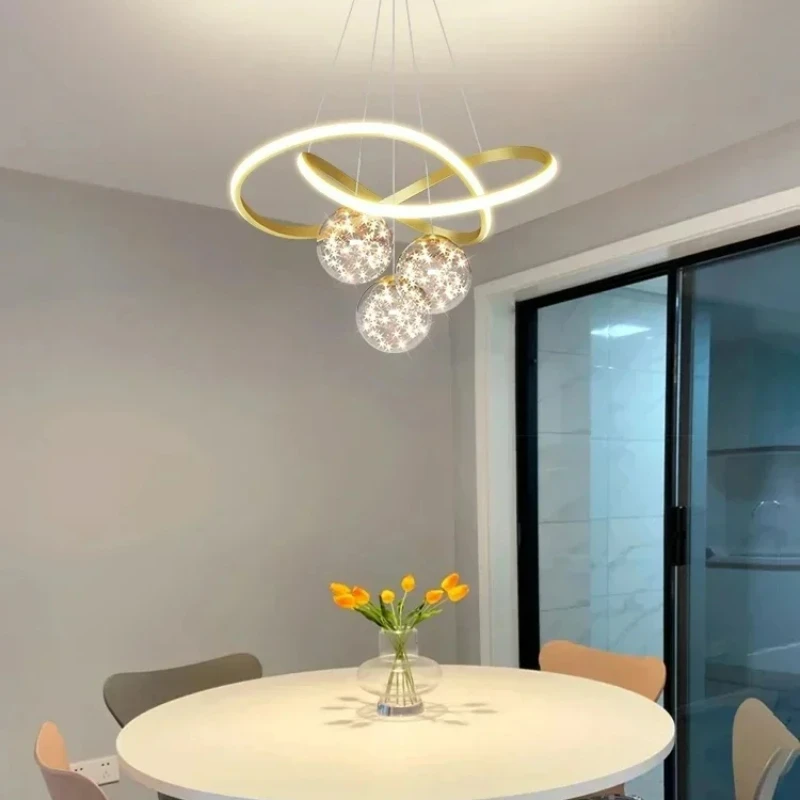 Minimalist Luxury Glass Ball LED Pendant Light Modern Interior Living Dining Room Bedroom Chandelier Home Decor Hanging Light