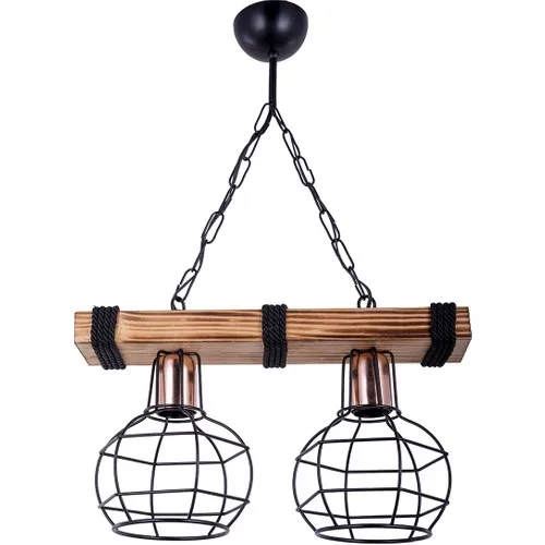 Authentic Natural Wood Lattice 2 Li Chandelier Roped Wooden Chandelier garden lighting living room, hall, kitchen lighting modern design