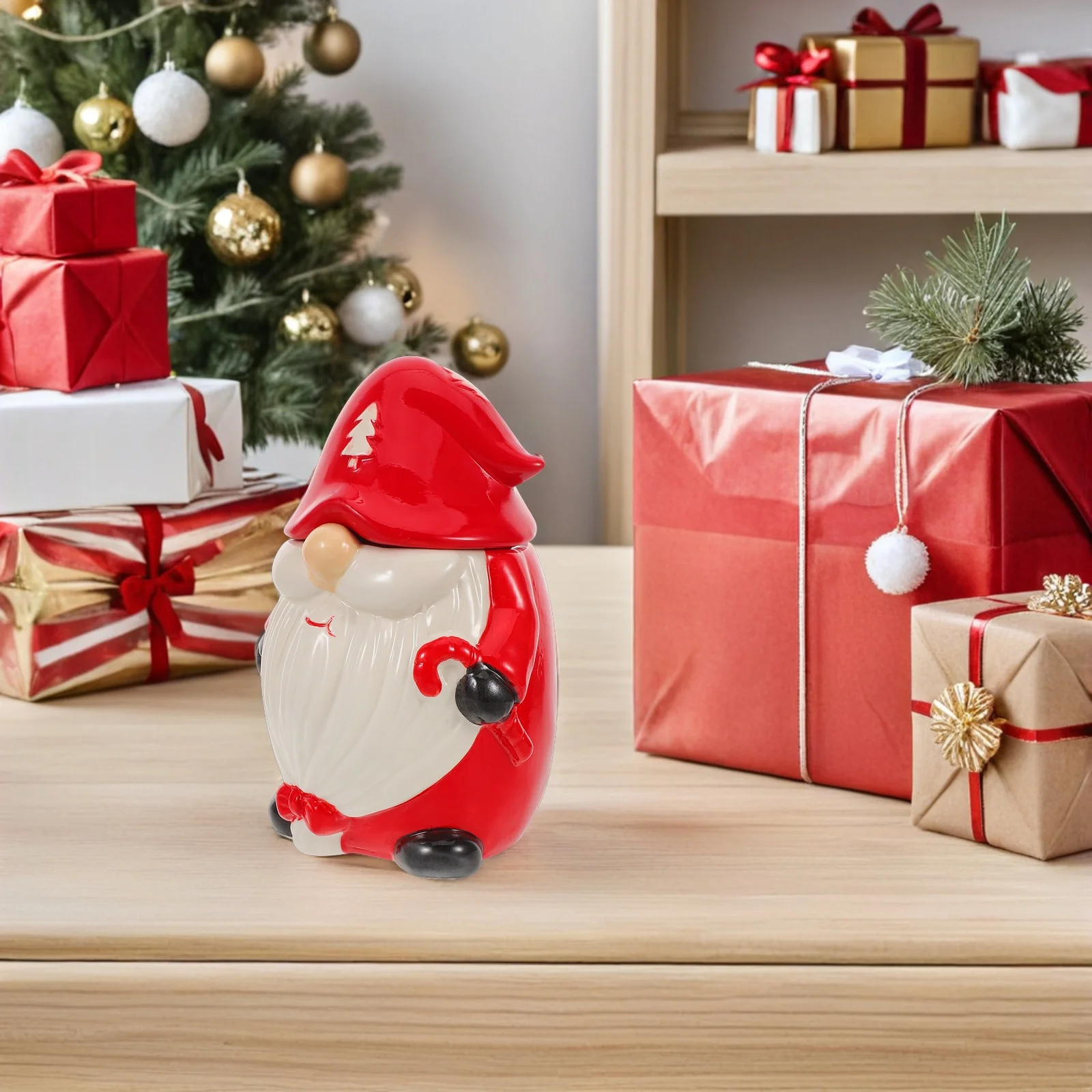 

Christmas Cookie Jar Ceramic Christmas Candy Box Small Decorative Holiday Candy Storage Jar Freshness Preservation