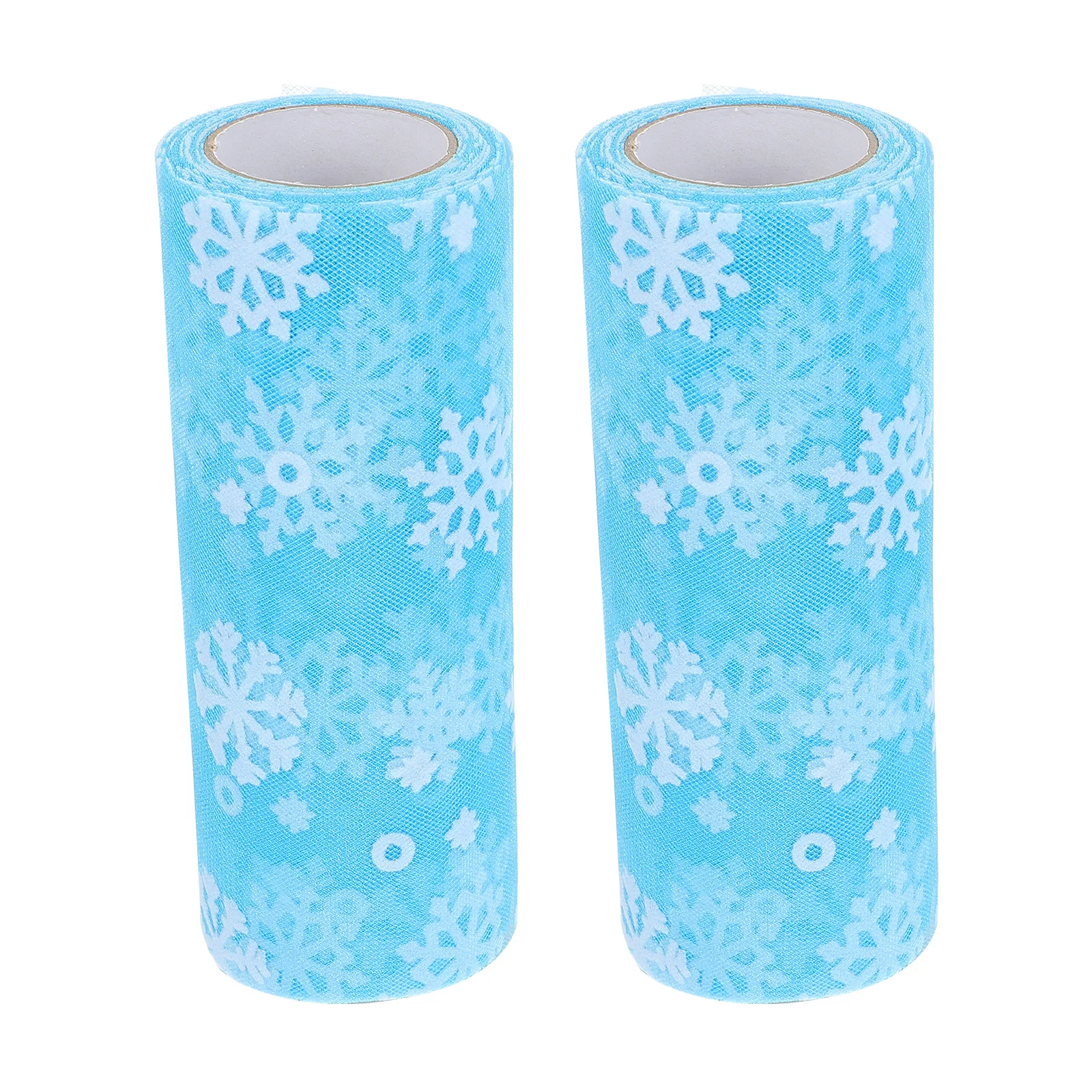 

2 Rolls Snowflake Glitter Tulle Roll Chinlon Mesh for Christmas DIY Decorations Wrapping Wedding Party Favours Garland
