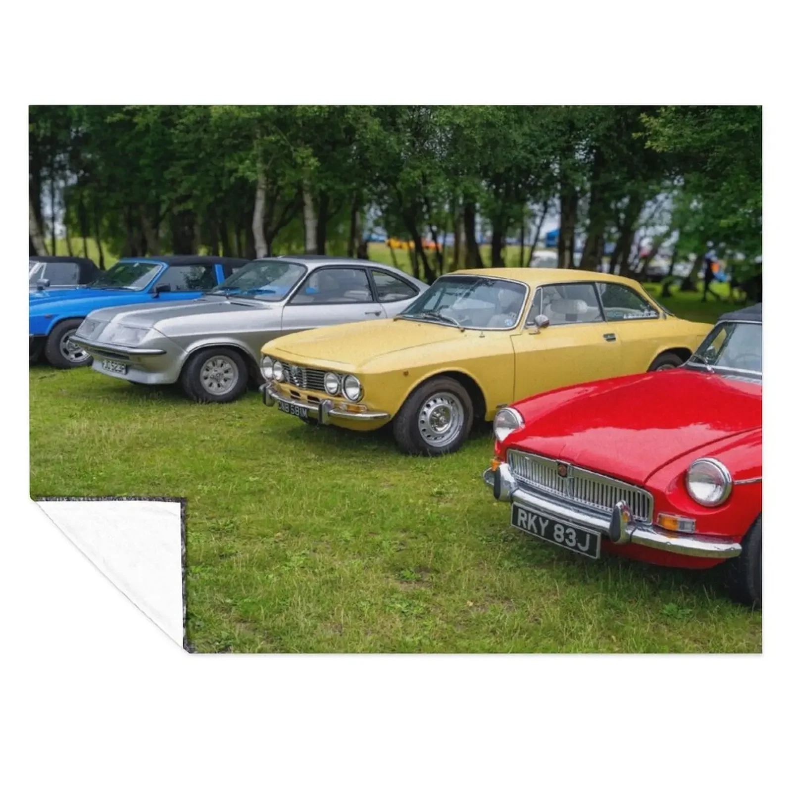 

Classic Cars Throw Blanket for sofa Retros Flannels Soft Big Blankets
