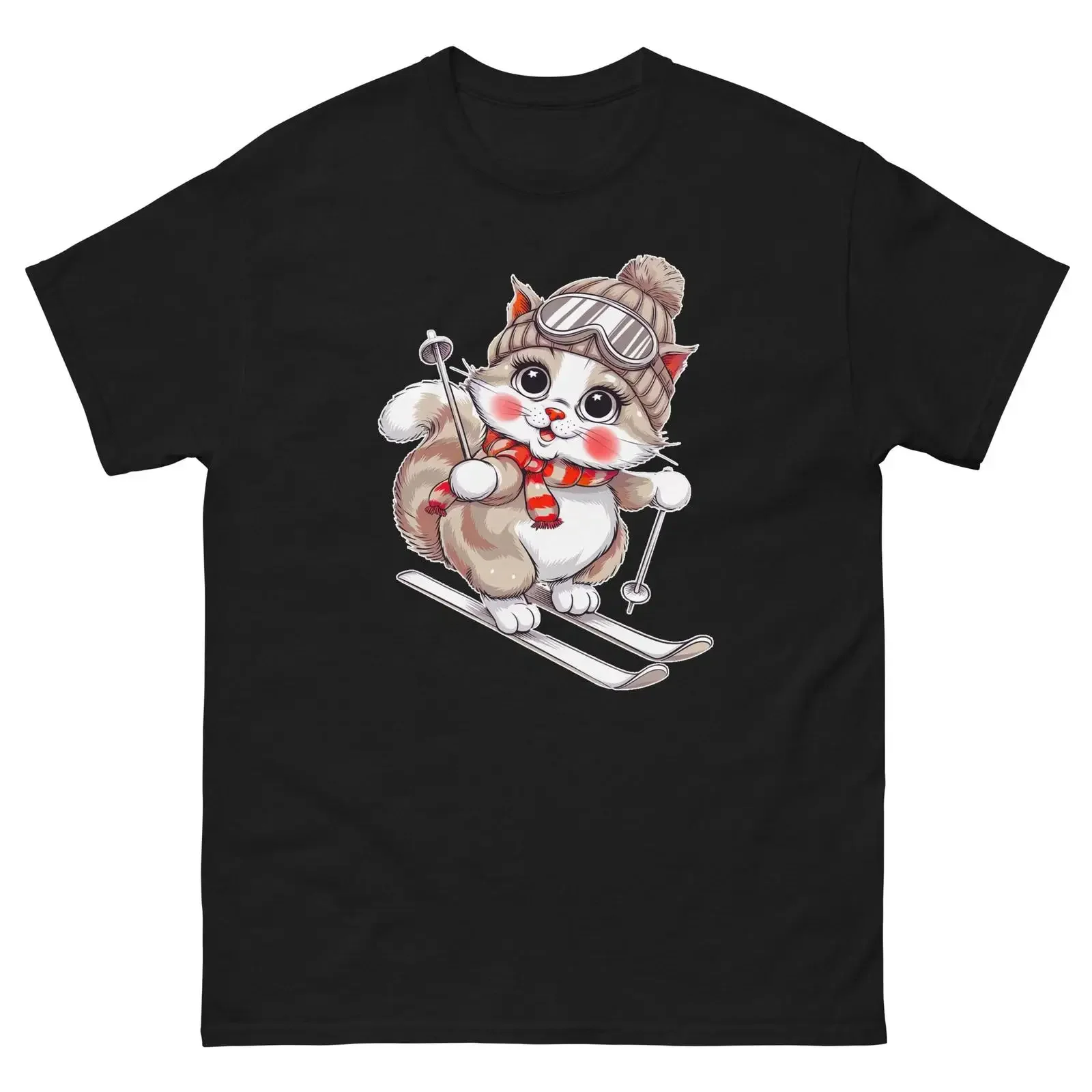 Футболка Ragdoll Cat Skiing Fun Ski Skifahrer, винтажная, в стиле стритвир, мягкая, дышащая, универсальная, для повседневной носки