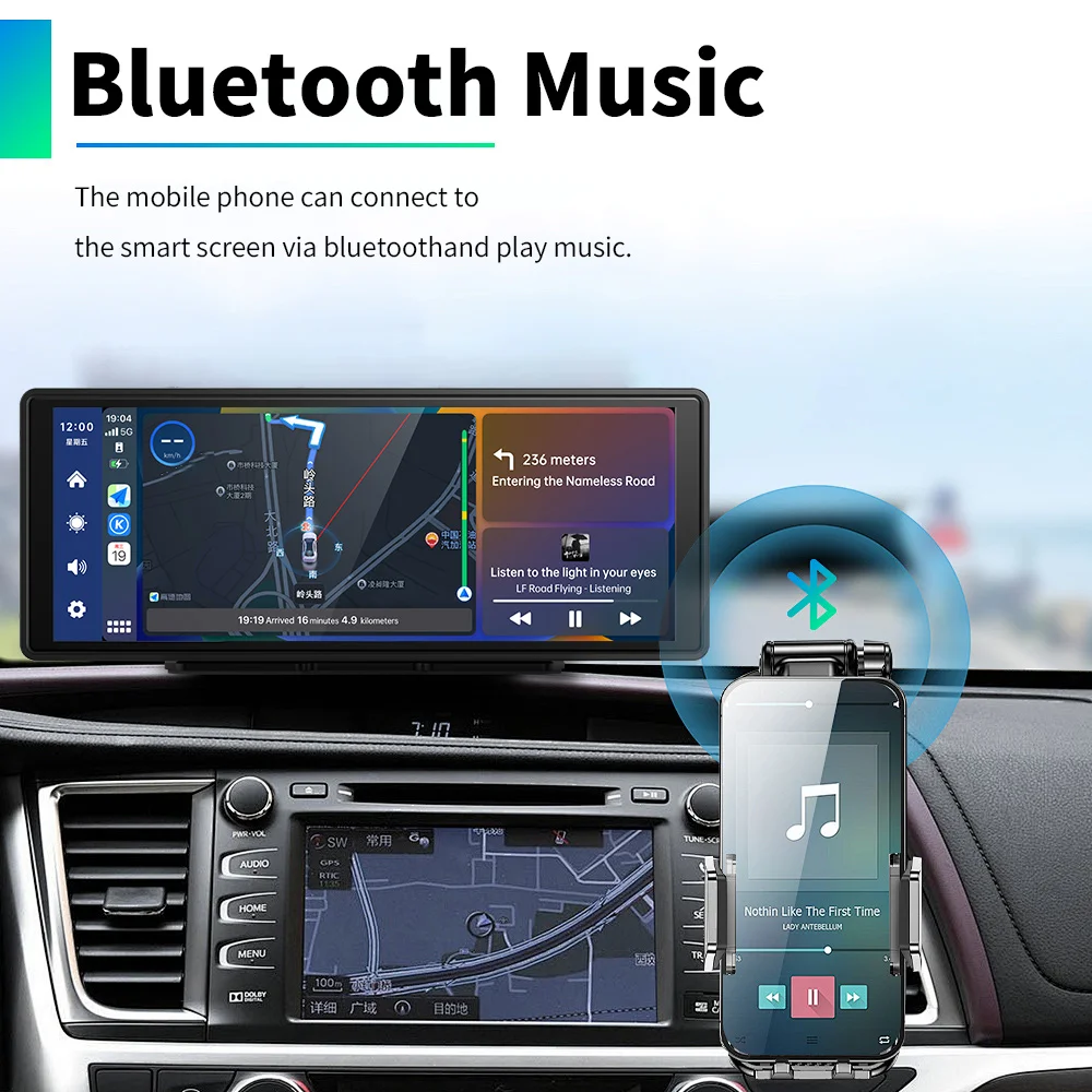 Lecteur d\'autoradio universel, CarPlay sans fil, Android, limitation automatique, vidéo, navigation GPS, écran tactile, Bluetooth, 10.26 pouces