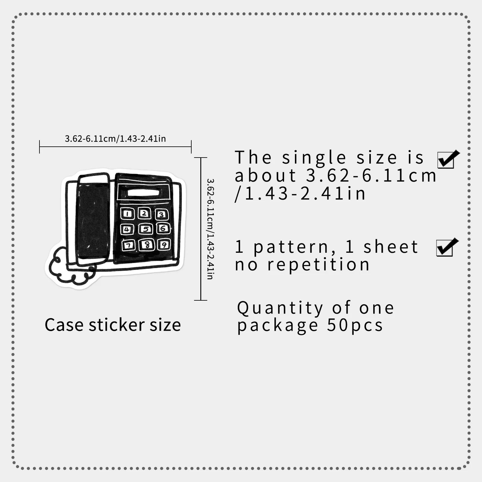 50Pcs Korean Small Graffiti Stickers Hand Drawn Black White Simple Waterproof Vinyl Decals for Phone Case Helmet Notebook