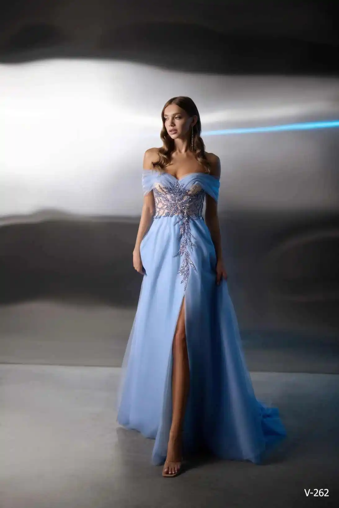 Elegant Sequin Lace Applique Evening Dress Off-Shoulder High Slit A-Line Formal Party  Garment платье на выпускной Customized