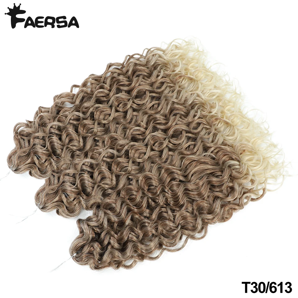 Tief gewelltes Twist-Häkelhaar, Afro-Locken, Wasserwellen-Häkelzöpfe, synthetische lockige Flechten-Haarverlängerungen für Frauen, 45,7–61 cm – Detail 23