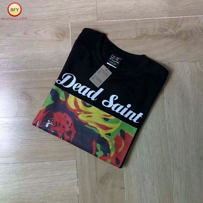 

25SS Trend High Street SAINT футболка с длинными рукавами, хлопковая черная свободная посадка, осенний мужской топ, женская футболка