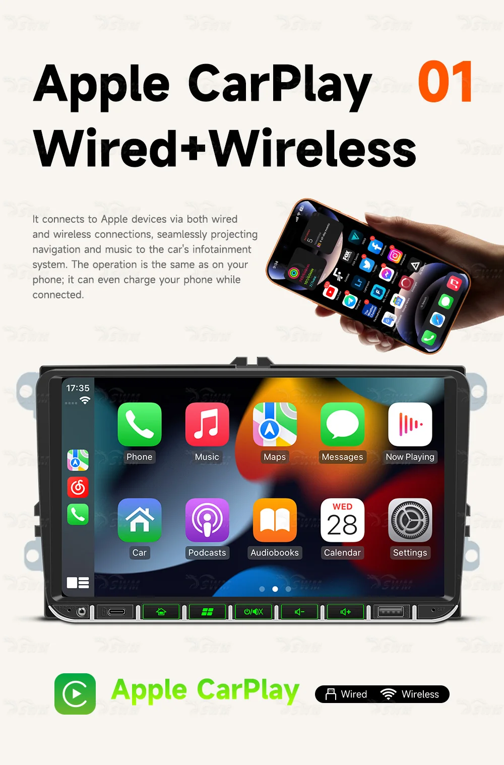 BQCC 2Din  9'' Car Audio Player for Volkswagen VW CC Passat B7 Polo Golf 5 6 Jetta MK5 MK6  CarPlay Android Auto Car Radio