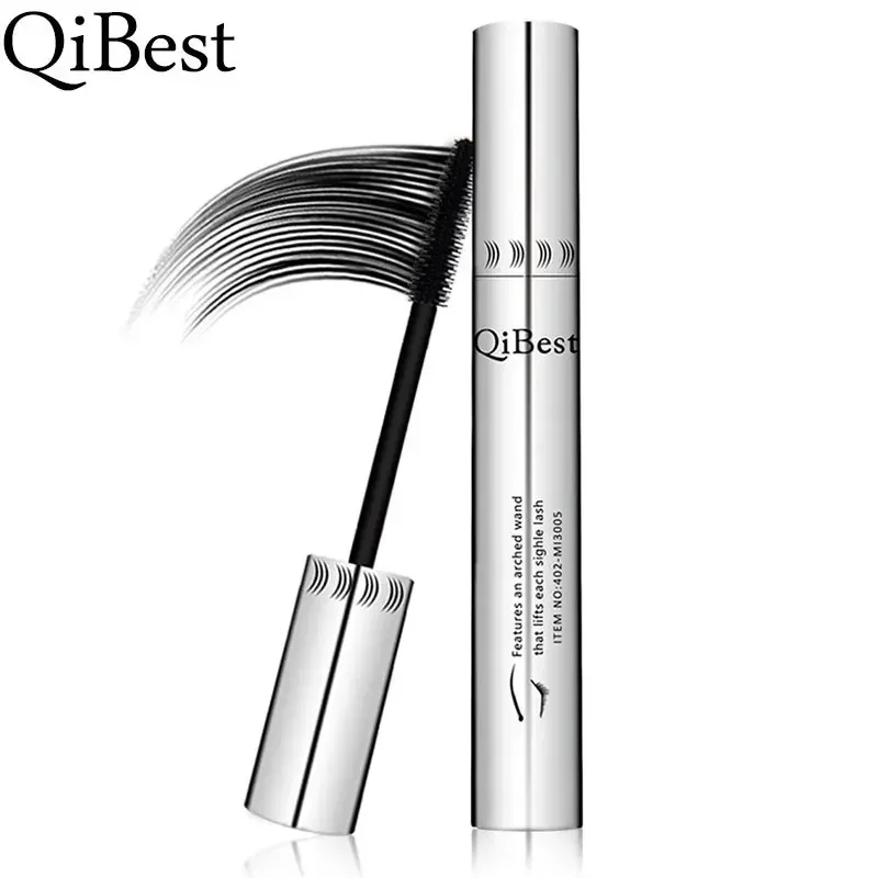 

Qibest Silver Tube Waterproof Mascara Make Long & Curl Eyelashes Not Dizzy Easy To Remove Black Mascara Everlong Lasting