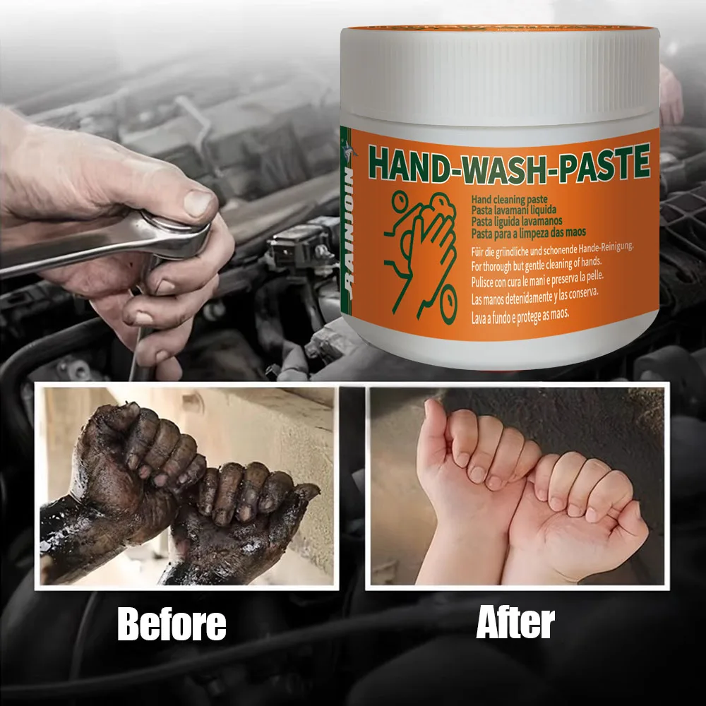 Pasta de lavagem manual industrial para reparo de carro, remove graxa/óleo de motor/máquina, pasta de esfoliante para manchas de óleo de reparo automotivo