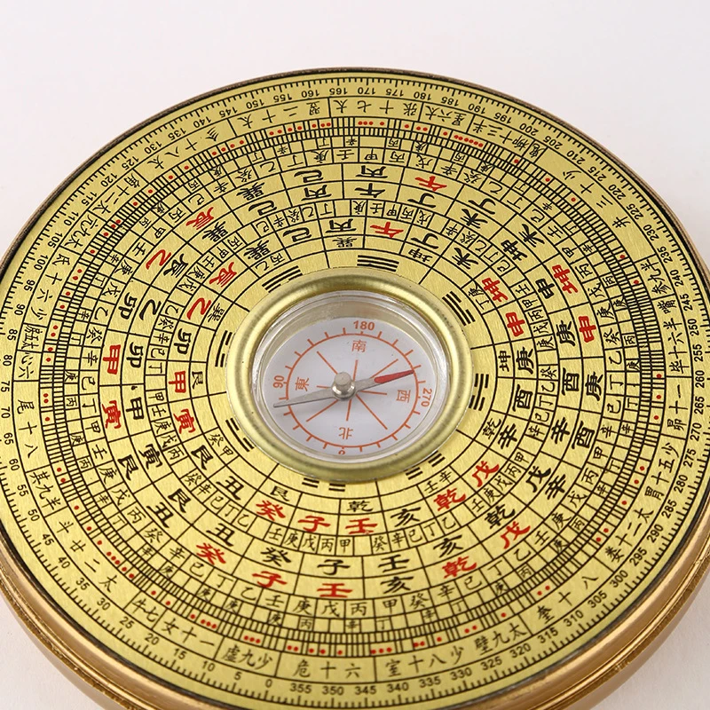 Alloy Compass, Round Compass with Cover, White Copper Compass