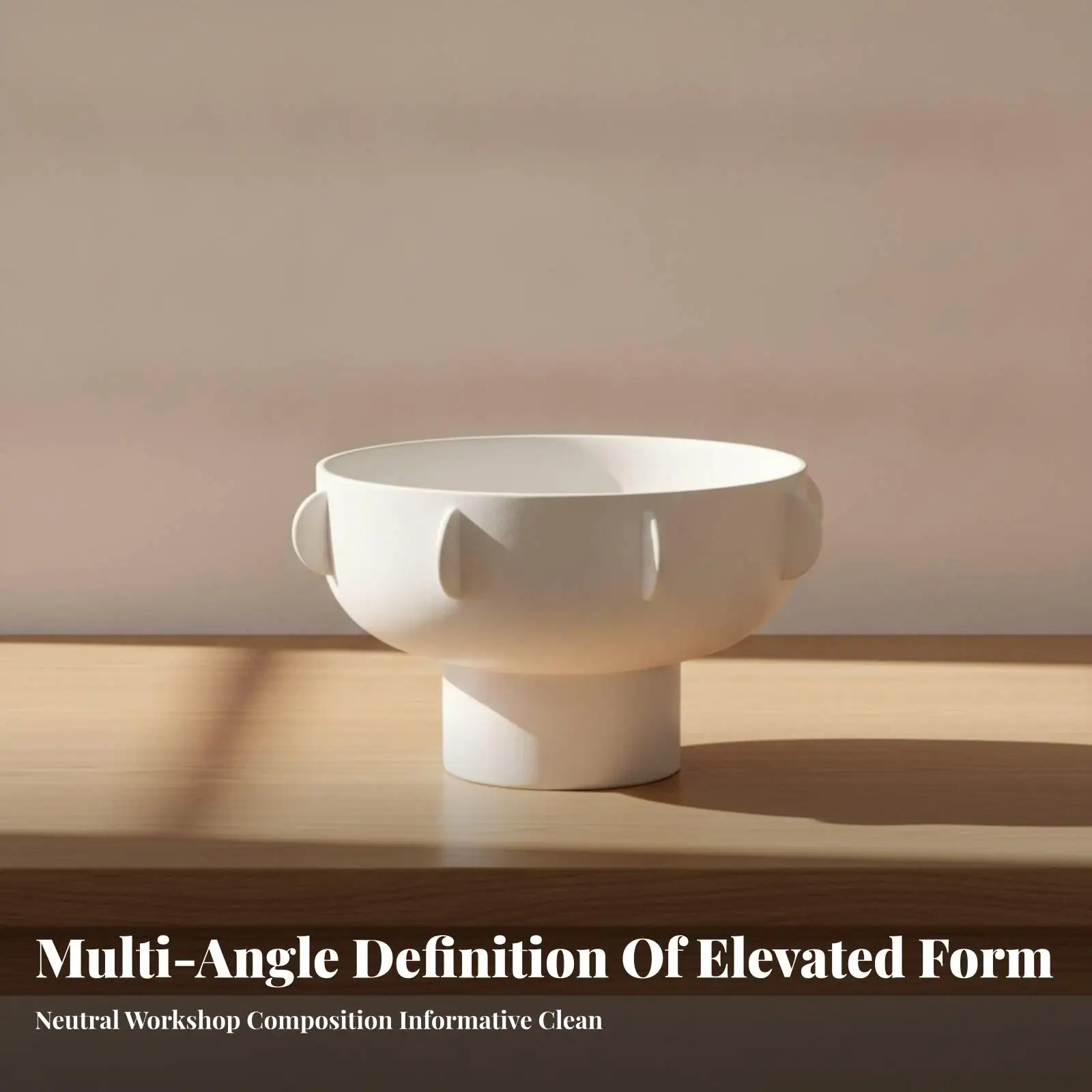 Large Ceramic Flowerpot for Succulent Plants Minimalist Bowl Planter Vase with Raised Teardrop Details White Finish