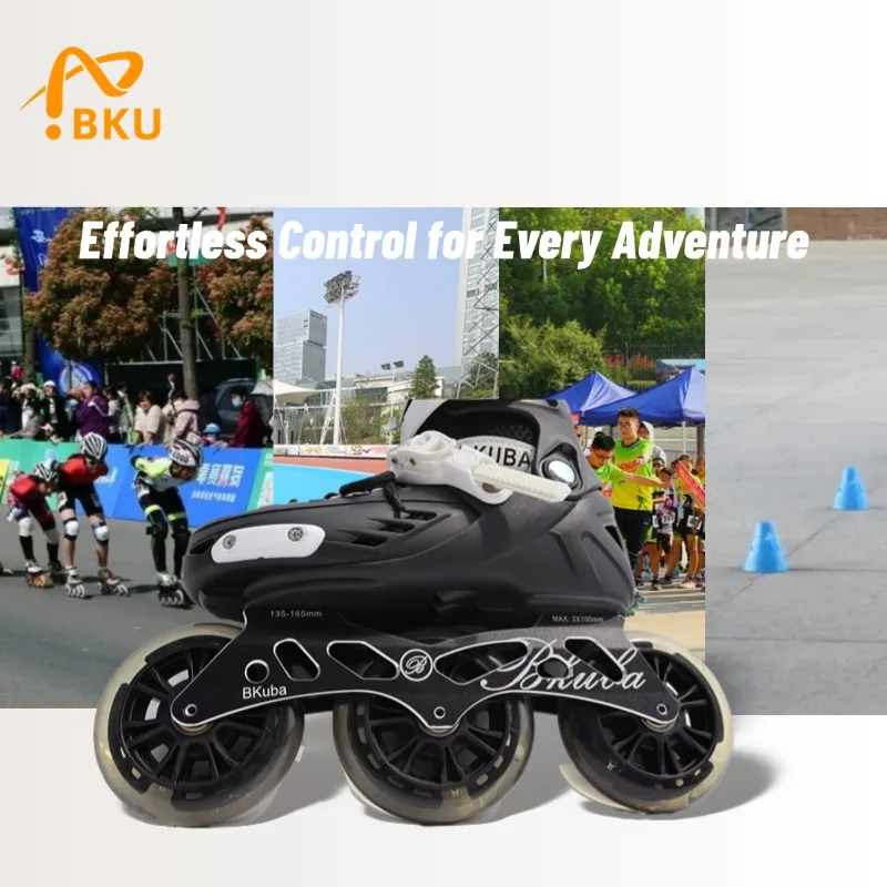 

Youth 3-Wheel Inline Skates Stylish Speed Skates Integrated Frame Trendy Blade Adjustable Rollerskates for Kids
