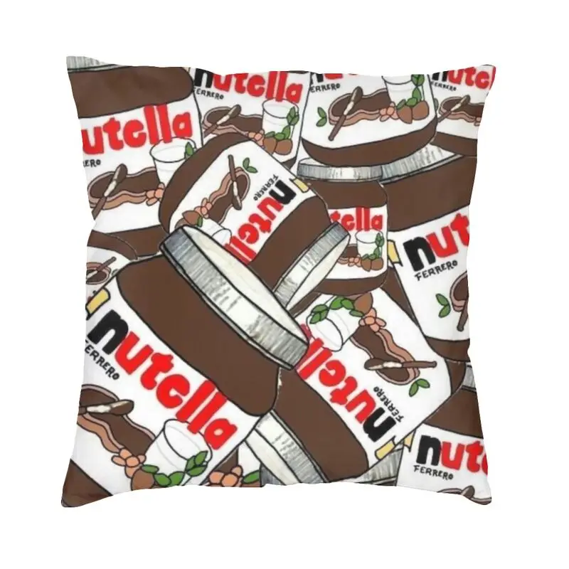 Jar Of Nutellas Chocolate Cushion Cover Two Side 3D Print Floor Pillow Case for Car Custom Pillowcase Home Decoration