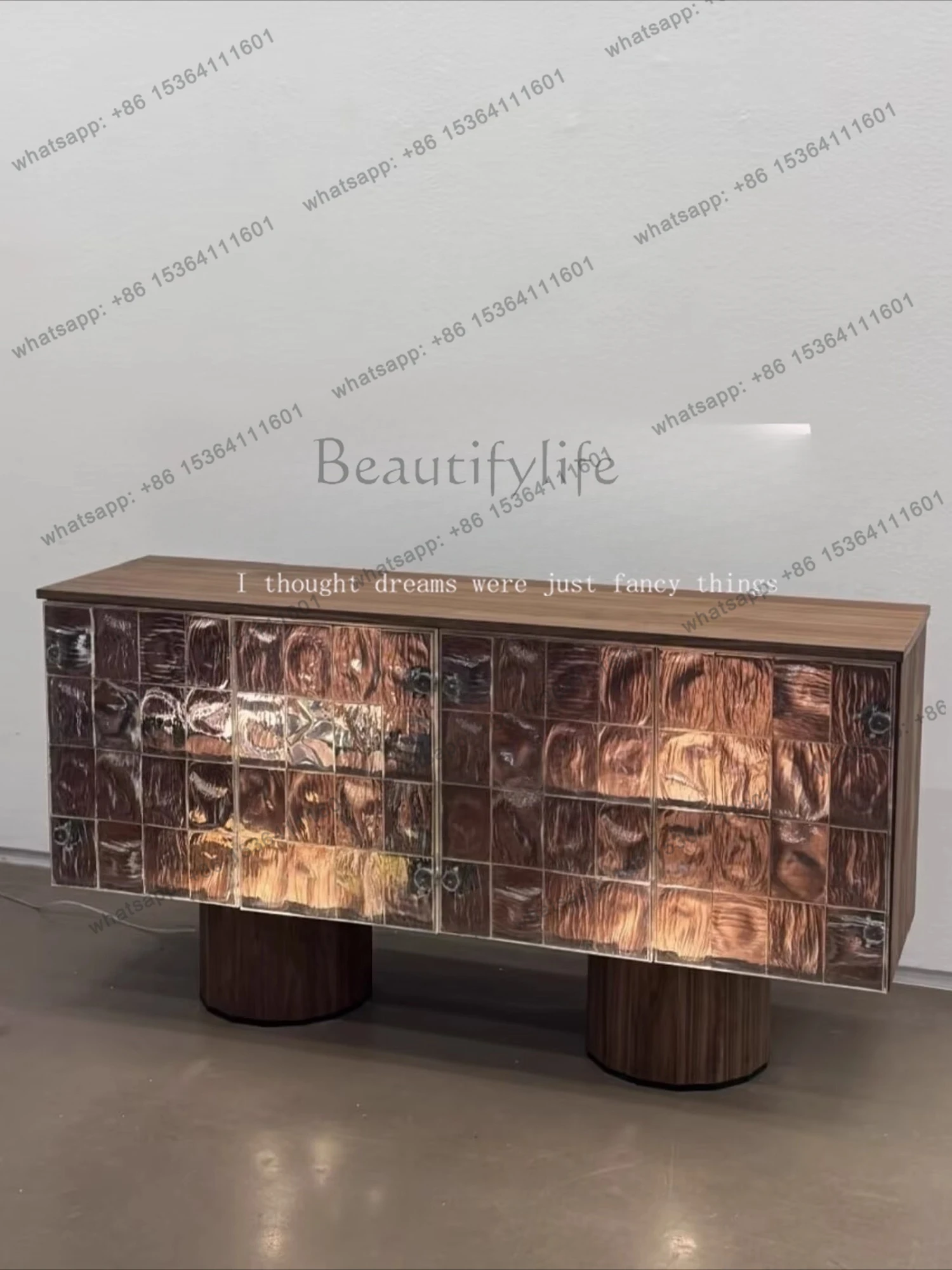

Solid wood transparent entrance sideboard surprise silent style art storage cabinet