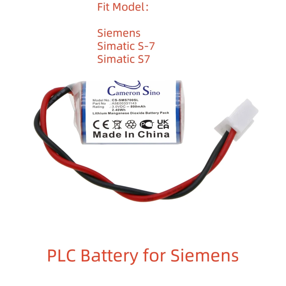 Li-MnO2 PLC Battery for Siemens,3.0V,800mAh,Simatic S-7 Simatic S7,A5E00331143