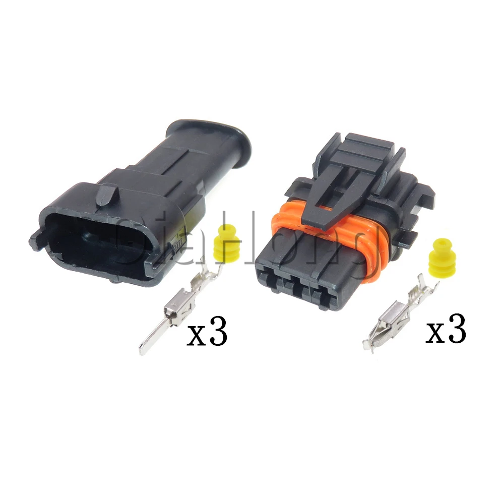 1 Set 3 Ways AC Assembly Auto Idle Motor Intake Pressure Sensor Waterproof Plug 368161-1 Car Wiring Terminal Socket For Hyundai