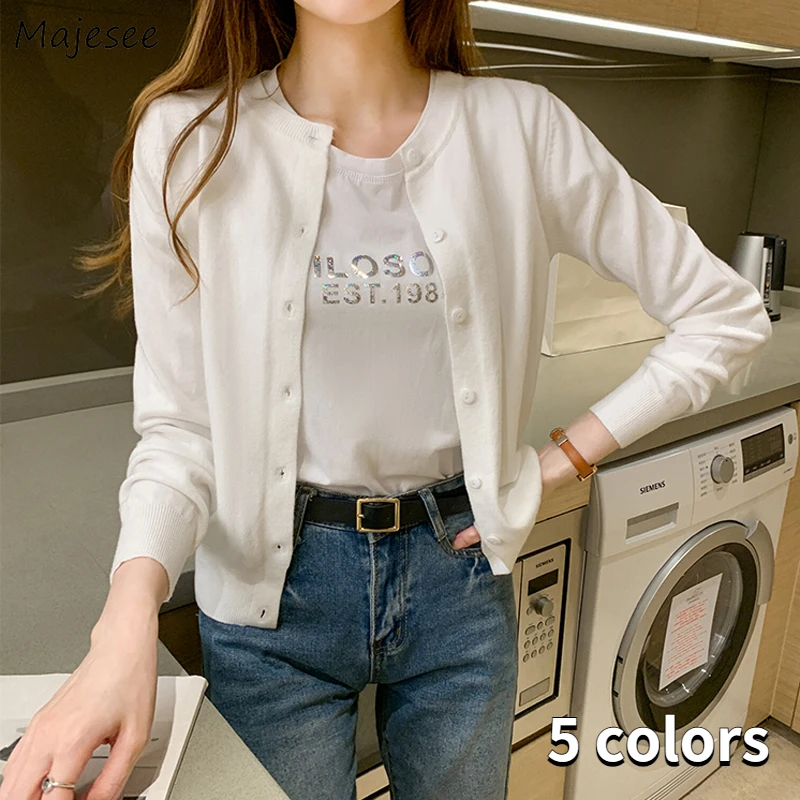 

Cardigan Women Fashion Temperament Simple Hot Sale Korean Style Long Sleeve Young Casual Vintage New All-match Chic Lady Spring