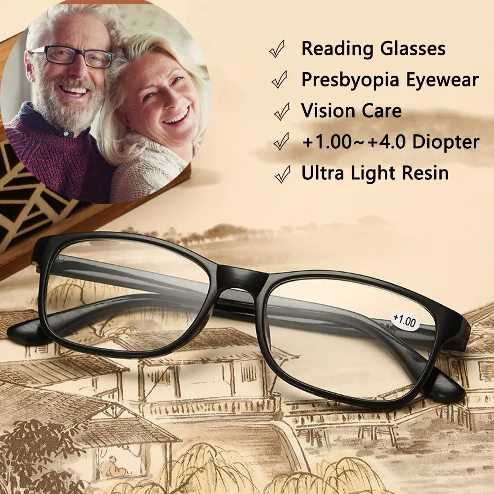 2024 Elderly Accessories Ultra Light Resin Lightweight Hyperopia Eyeglasses Presbyopia Eyewear Reading Glasses Vision Care