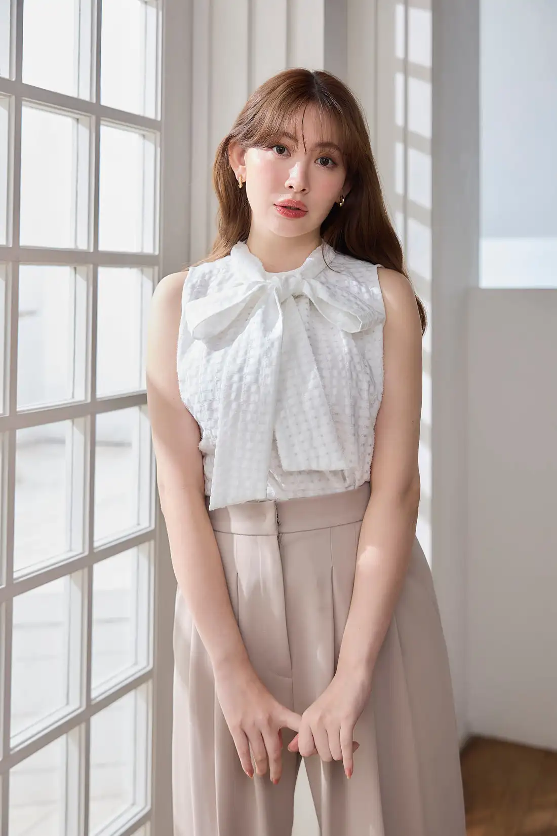 

Shinoda Home H 24 New Sparkling Plaid Sleeveless Shirt Top Women's Premium Fashion Other Material 100% Women's Shirt