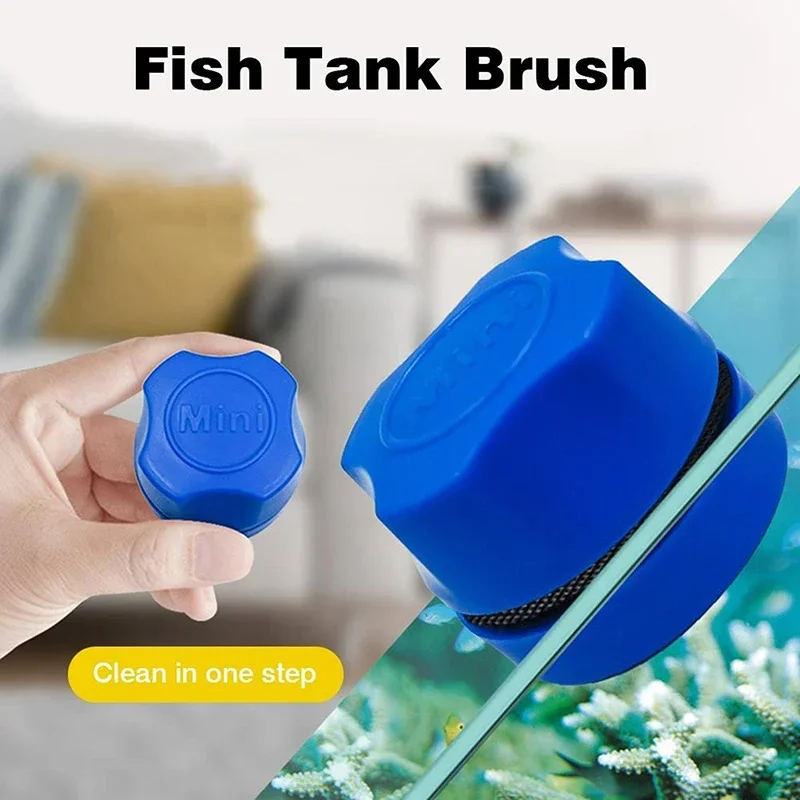 Aquarium Magnetic Cleaning Brush Fish Tank Floating Scraper Tool Removal Moss Algae Scrubber Double-Sided Glass Window Cleaner